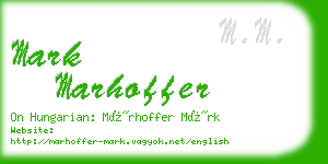 mark marhoffer business card